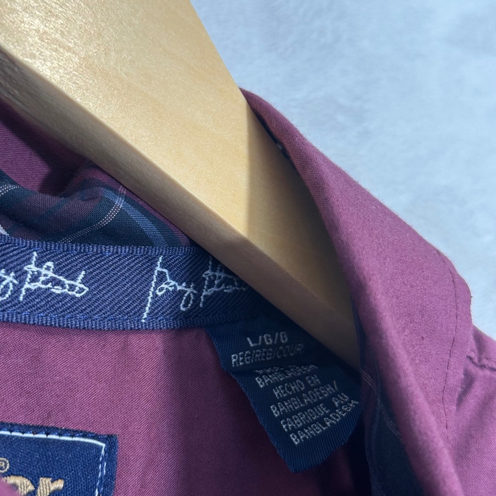 Wrangler Burgundy George Strait Button Down Shirt Large - Picture 4 of 8